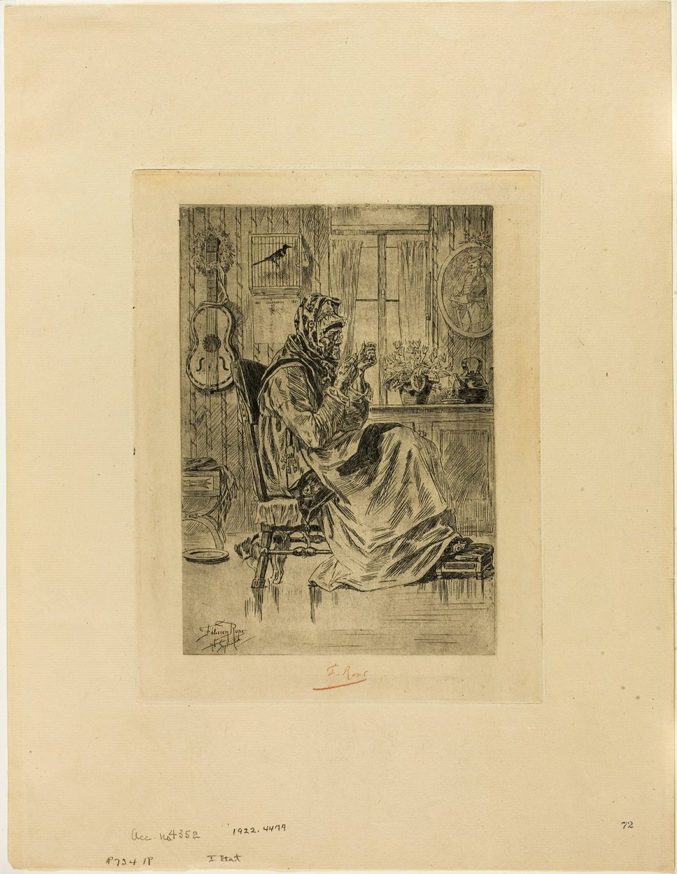 Anciana con una aguja de Félicien Rops