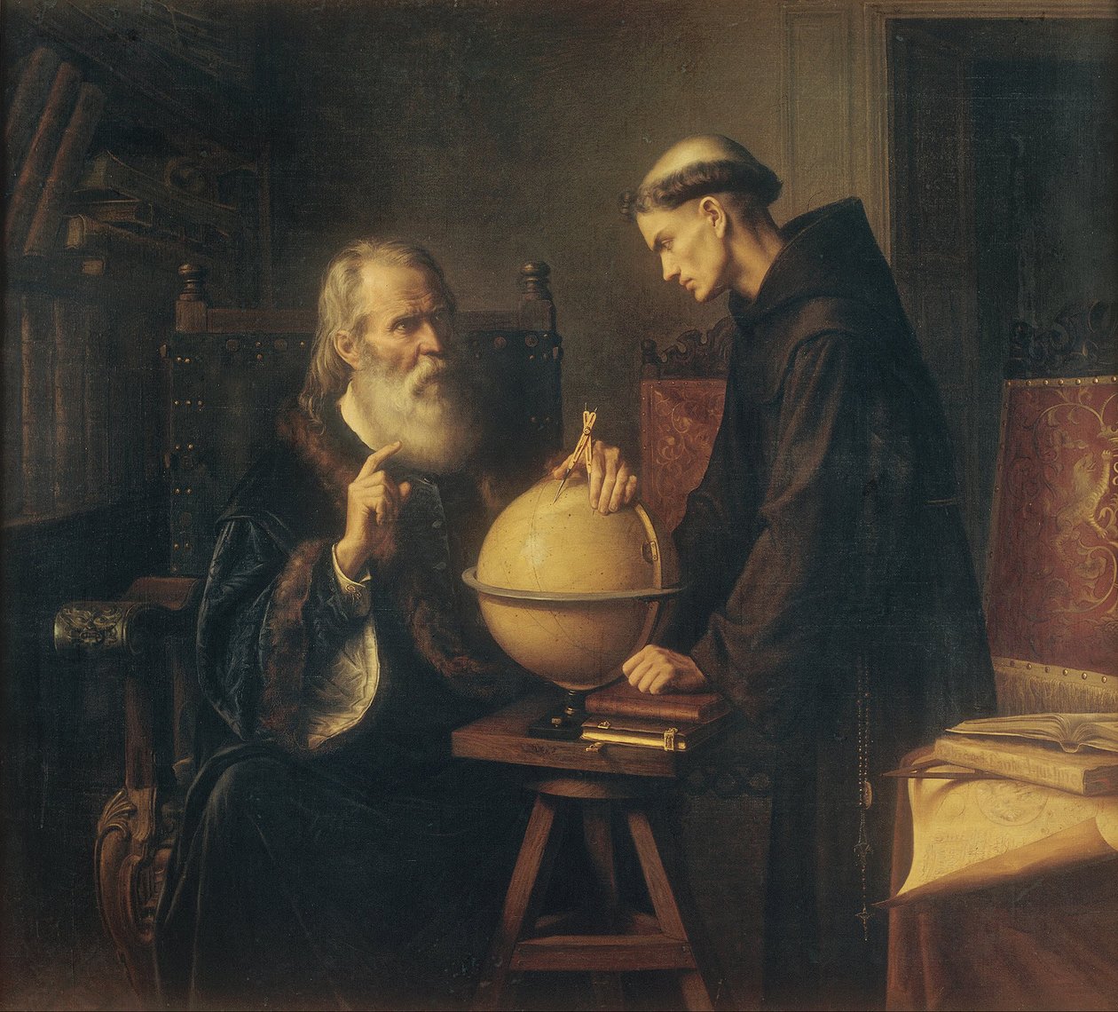 Galileo demostrando las nuevas teorías astronómicas en la Universidad de Padua de Félix Parra