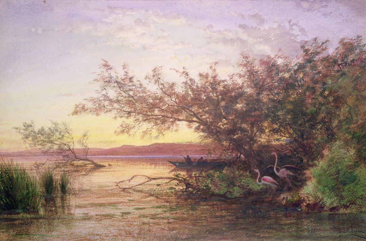 Atardecer, Camarga de Félix Ziem