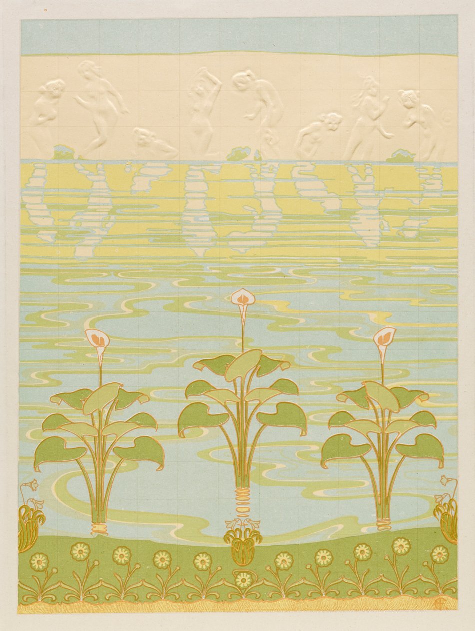 Decoración en azulejos esmaltados para baño de Félix Albert Anthyme Aubert