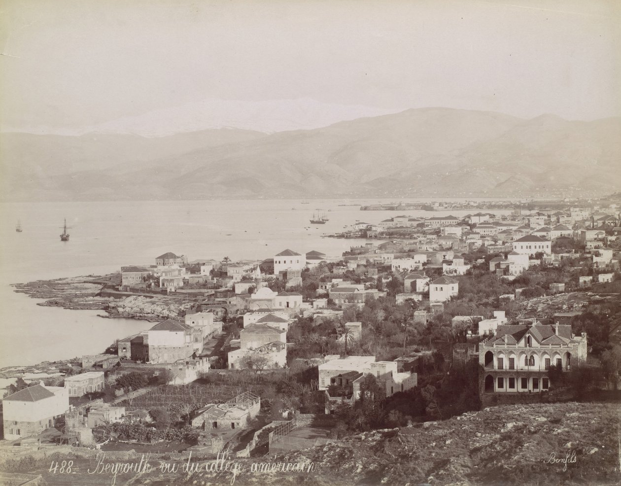 Beirut. Vista del colegio americano de Félix Bonfils