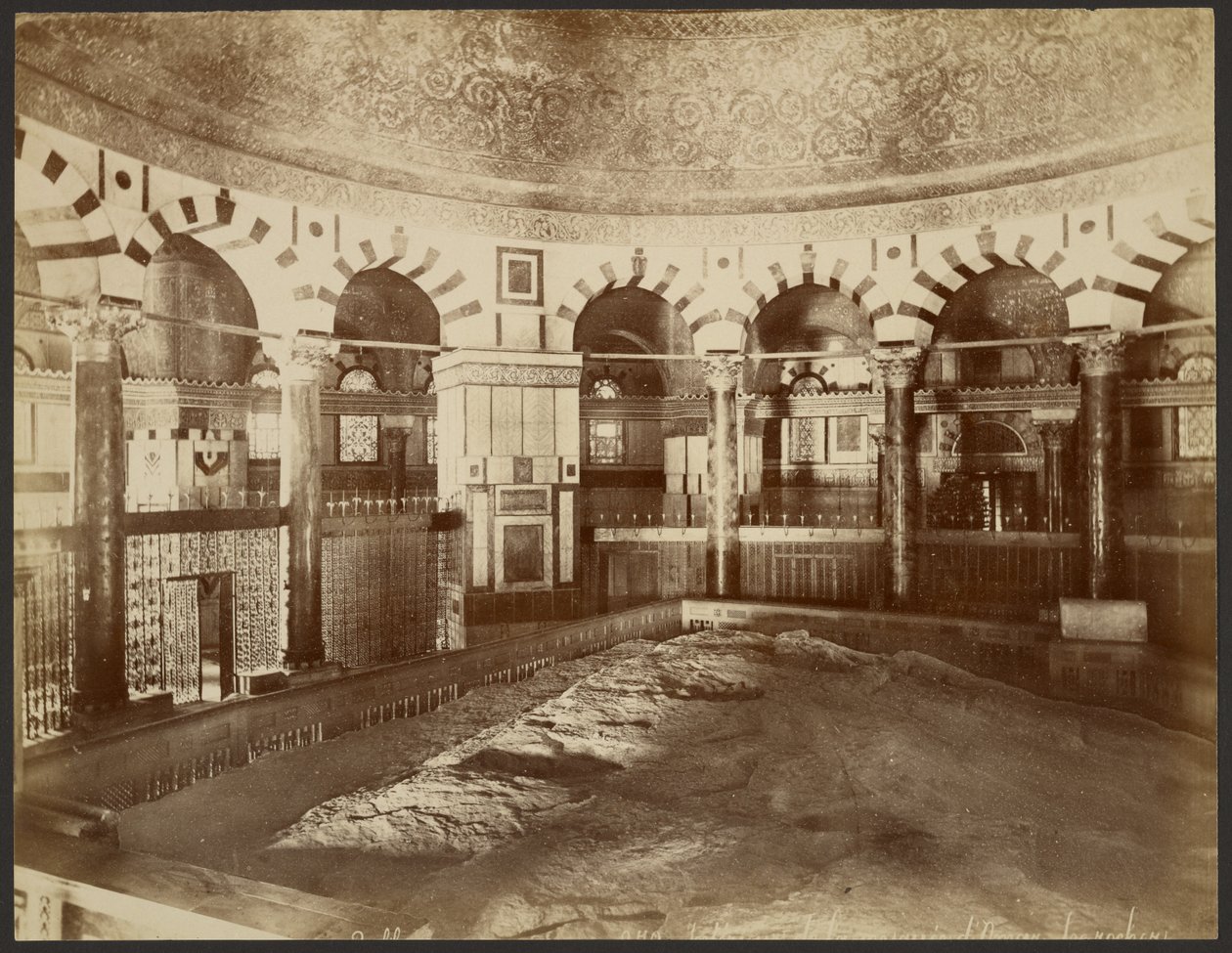 Interior, Cúpula de la Roca, Jerusalén de Félix Bonfils
