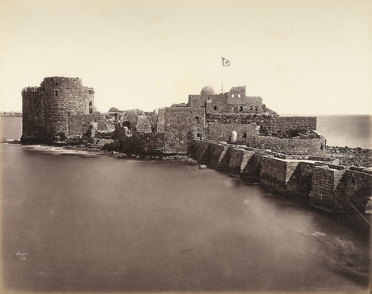 Vista de una fortaleza en el mar de Félix Bonfils