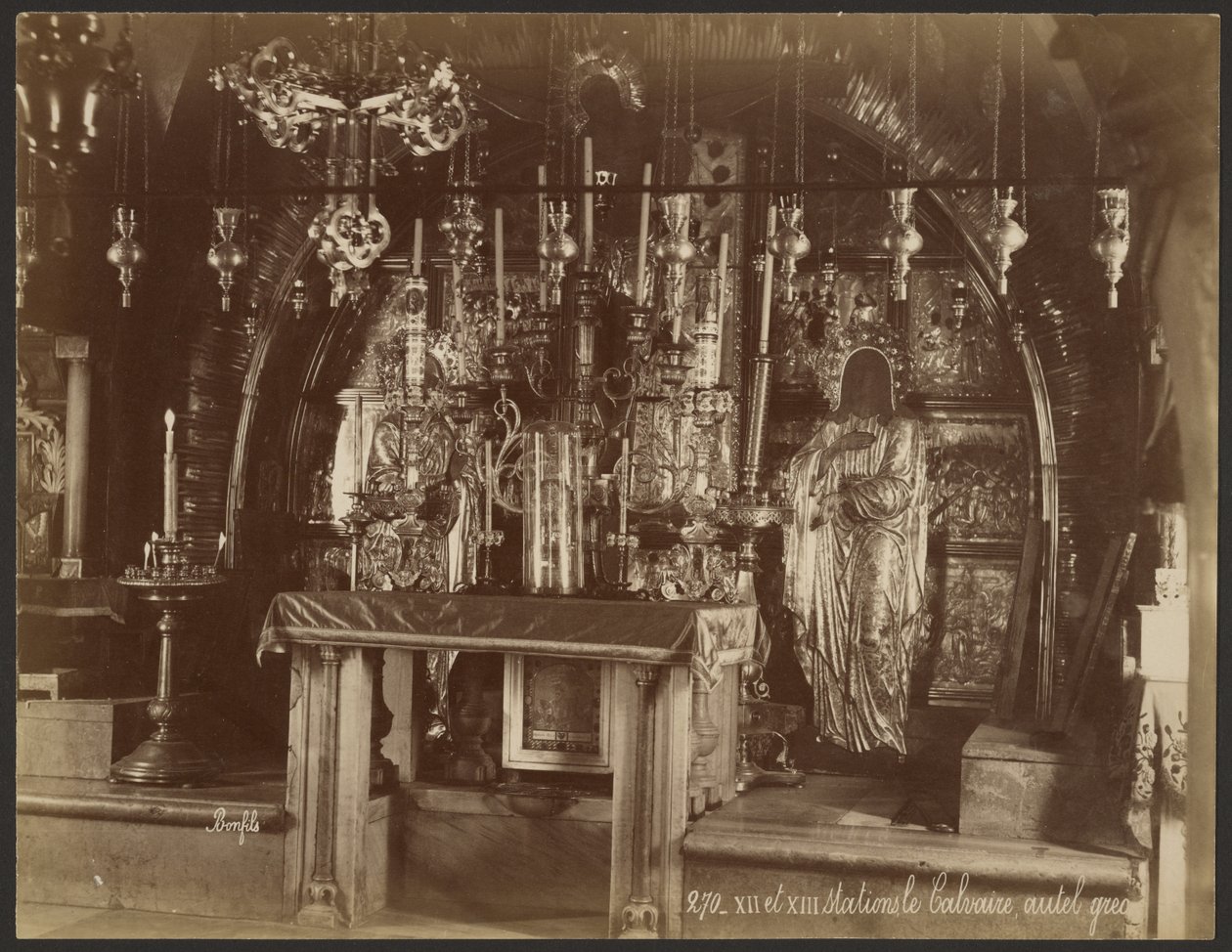 XII y XIII estaciones, Calvario, altar griego de Félix Bonfils
