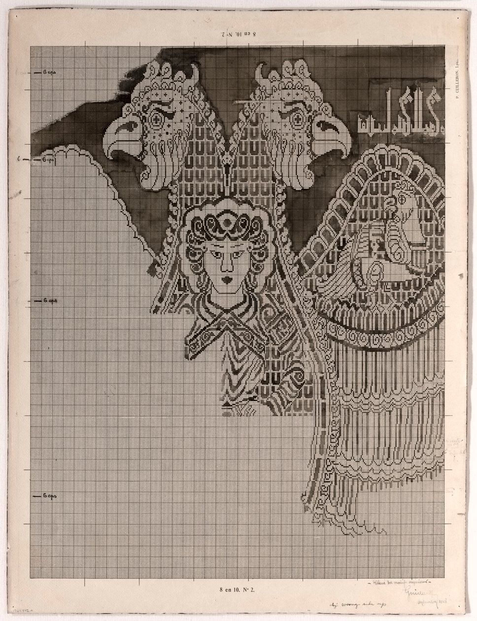 Dibujo esquemático de seda Buyid (1962.264) de Félix Guichert