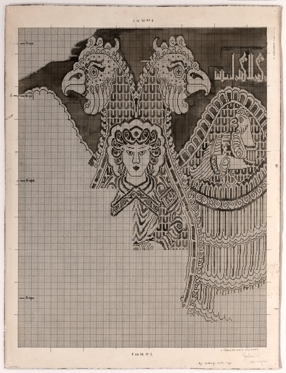 Dibujos esquemáticos de seda Buyid (1962.264) de Félix Guichert