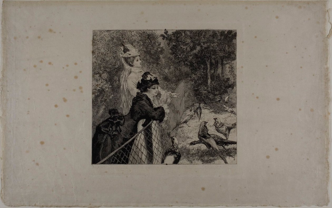 En los Jardines Zoológicos, segundo plato de Félix Henri Bracquemond