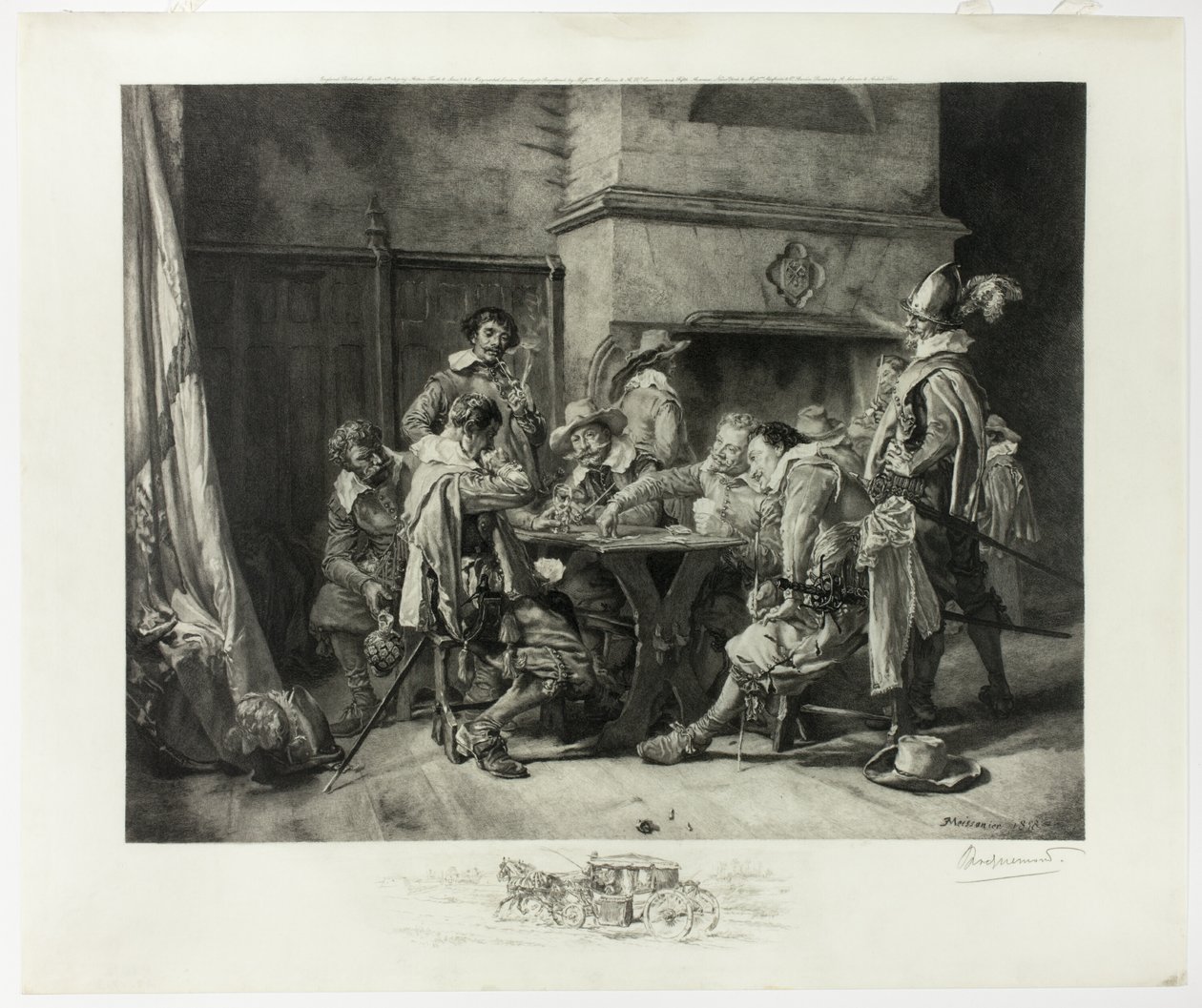 Partie perdue (Cartas de Soldados) de Félix Henri Bracquemond