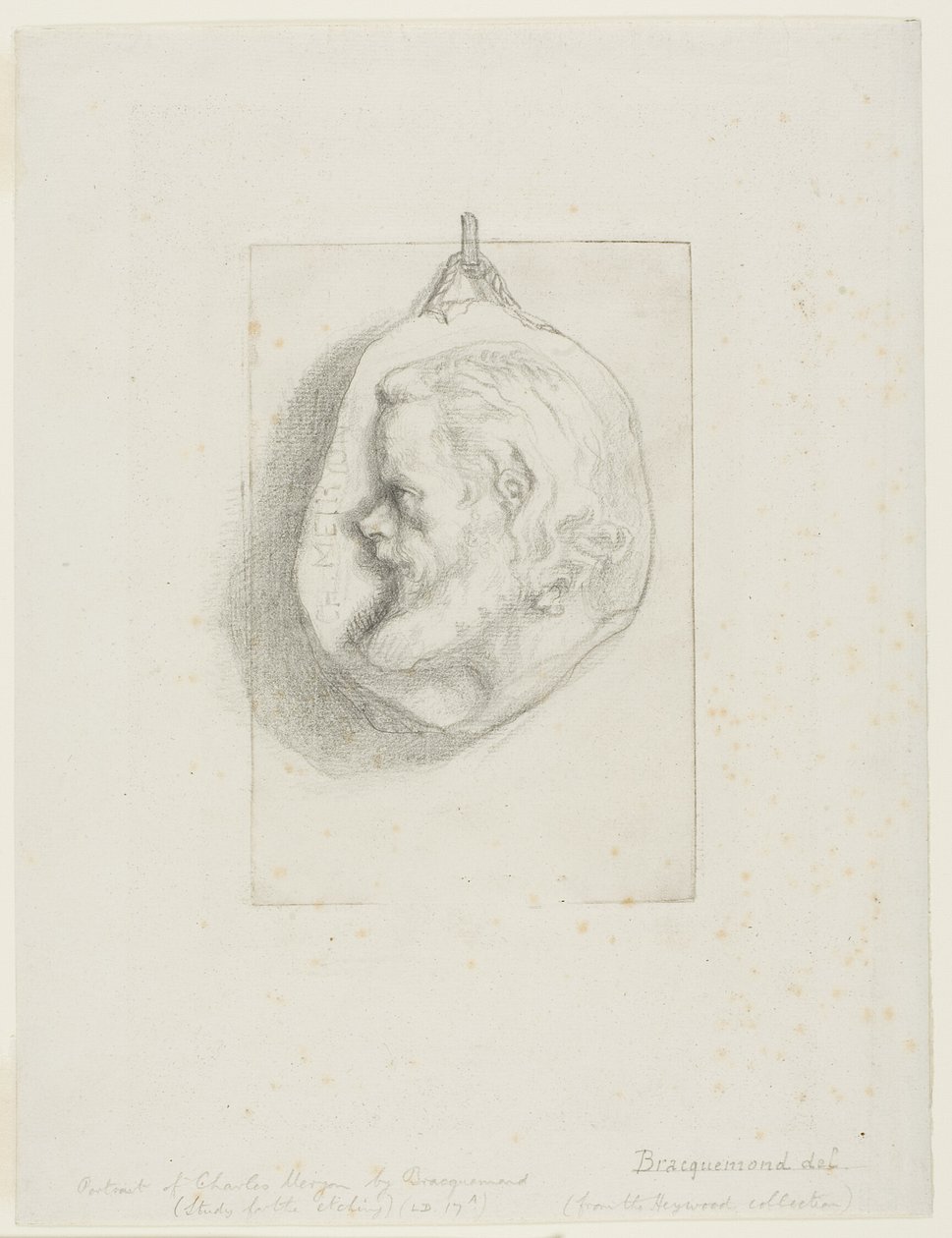 Retrato de perfil de Charles Meryon de Félix Henri Bracquemond