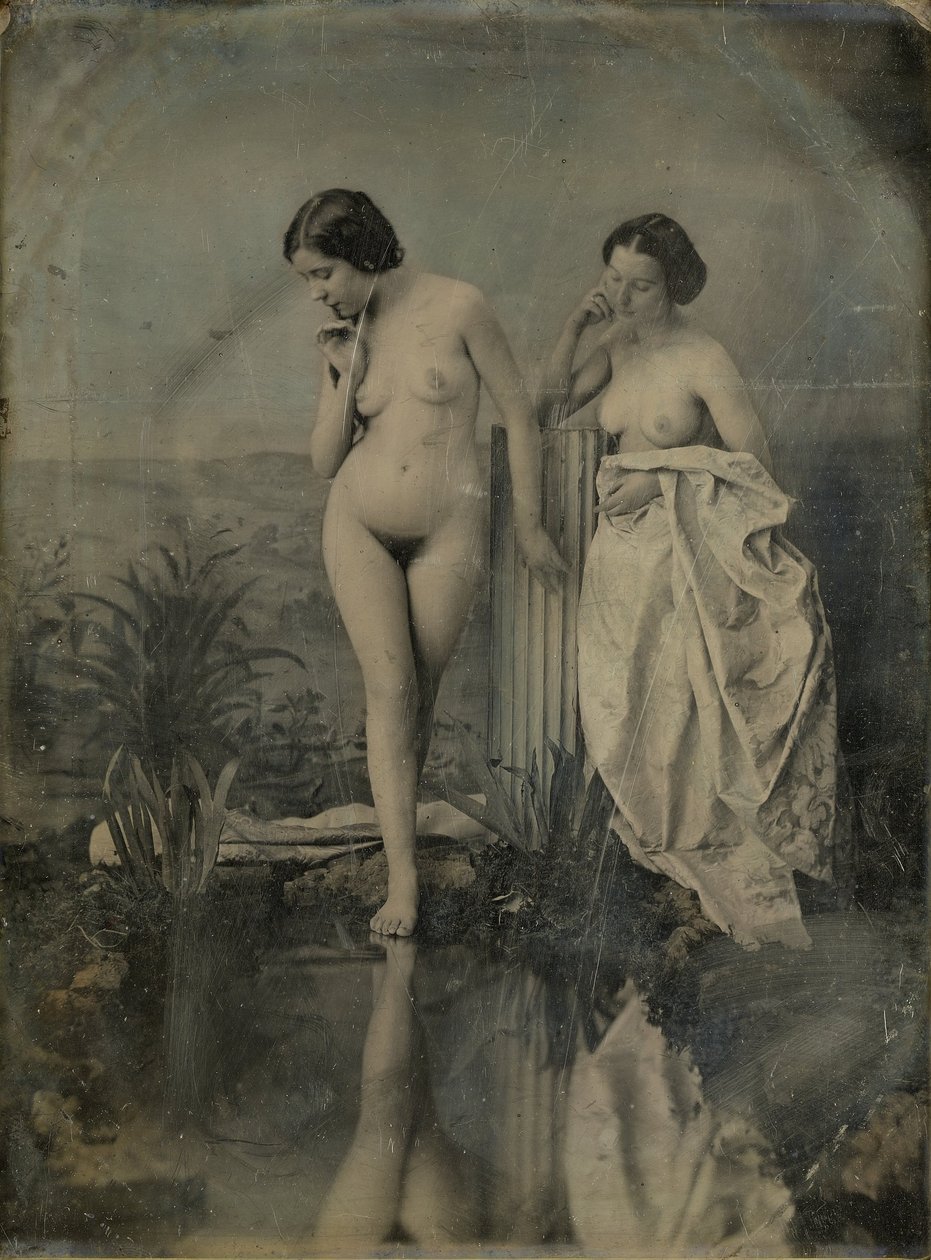 Los Bañistas - estudio desnudo para una composición pictórica de Félix Jacques Moulin