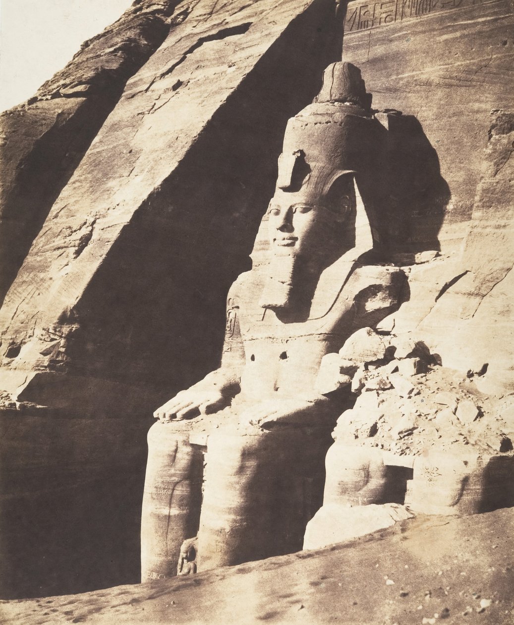 Abou Sembil, Gran Spéos - Estatuas colosales, vistas de tres cuartos de Félix Teynard