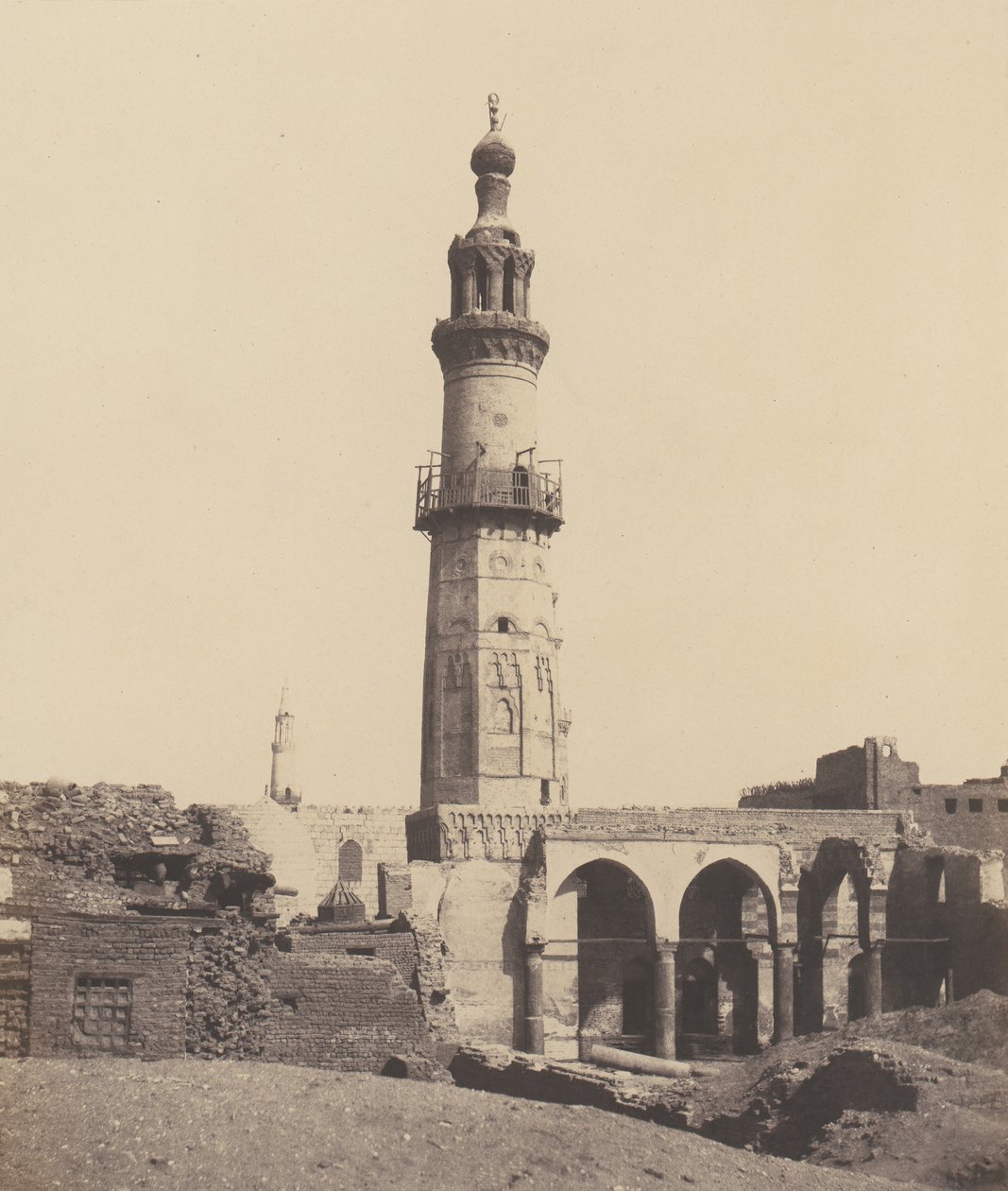 Djirdjeh, mezquita en ruinas en la orilla del Nilo de Félix Teynard