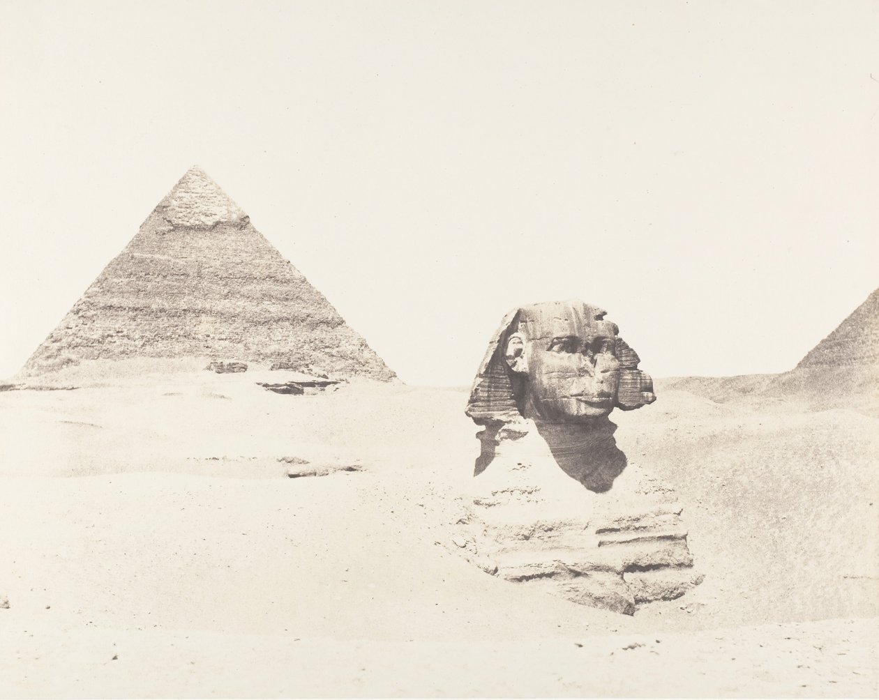 Djizeh Necrópolis de Menfis, Esfinge y Pirámides, 1851-52, impreso 1853-54 de Félix Teynard