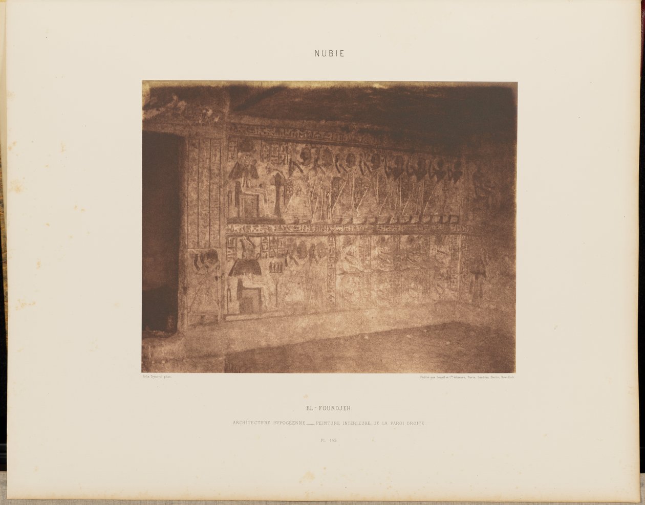 El-Fourdjeh. Arquitectura hipogea - Pintura interior de la pared derecha de Félix Teynard