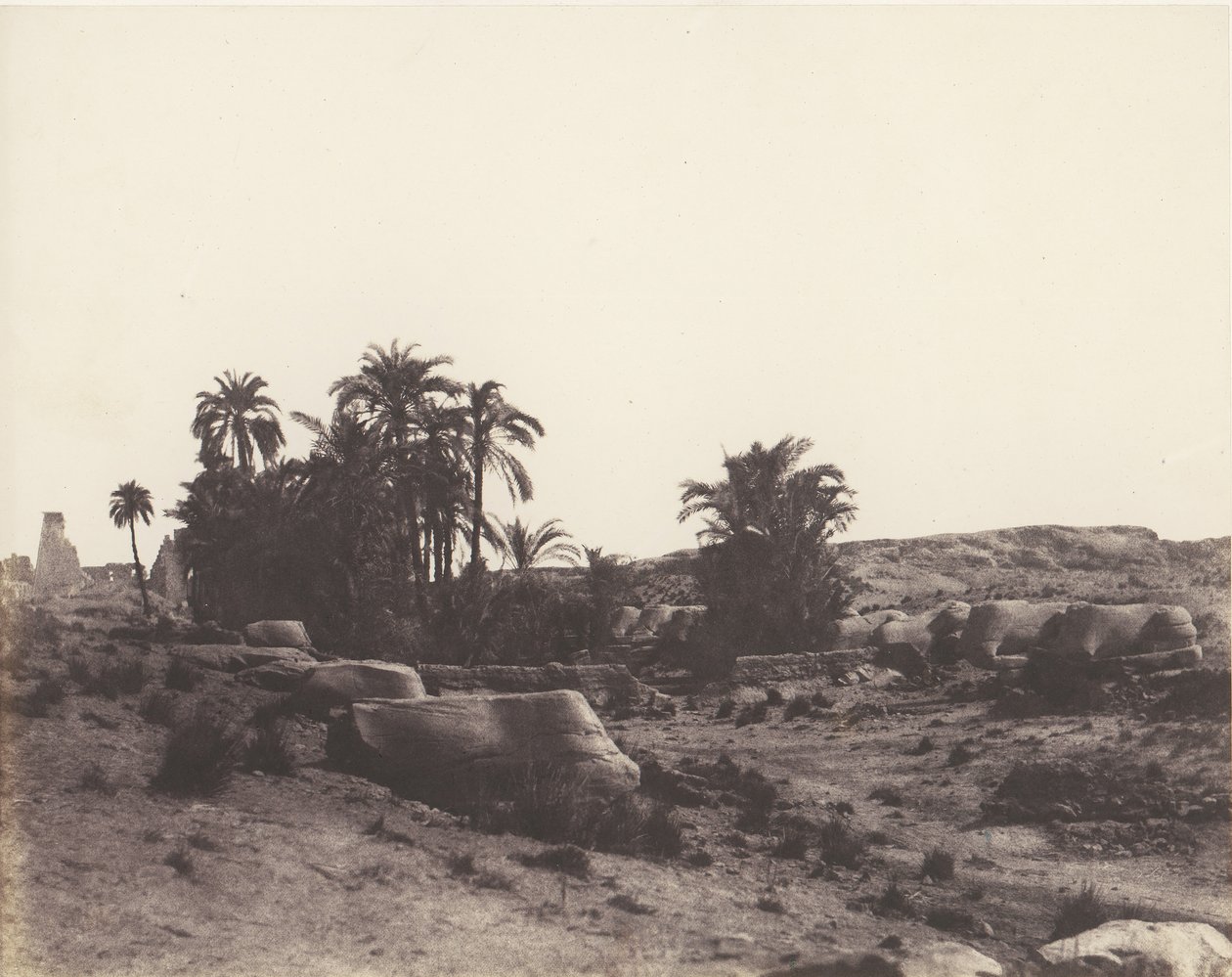 Karnak Tebas, Avenida de Esfinges - Vista General Tomada del Punto G de Félix Teynard