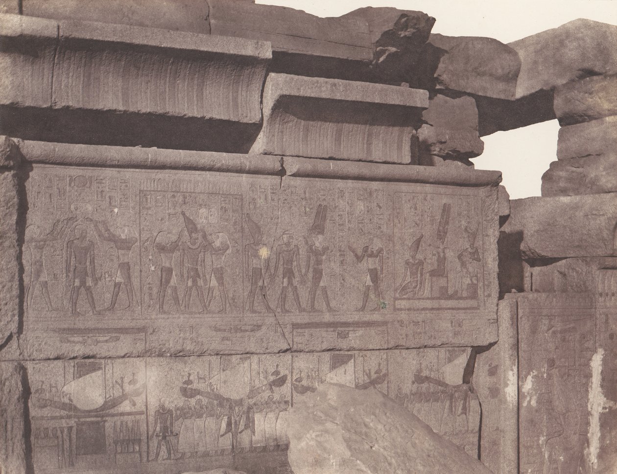 Karnak Tebas, Palacio - Construcción de Granito - Decoración Esculpida de Félix Teynard