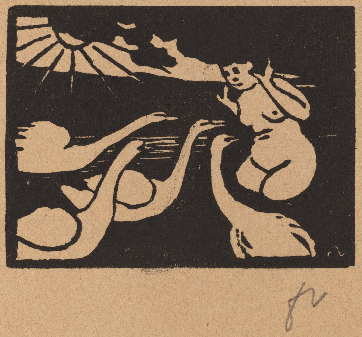 Bañista con cisnes de Félix Vallotton