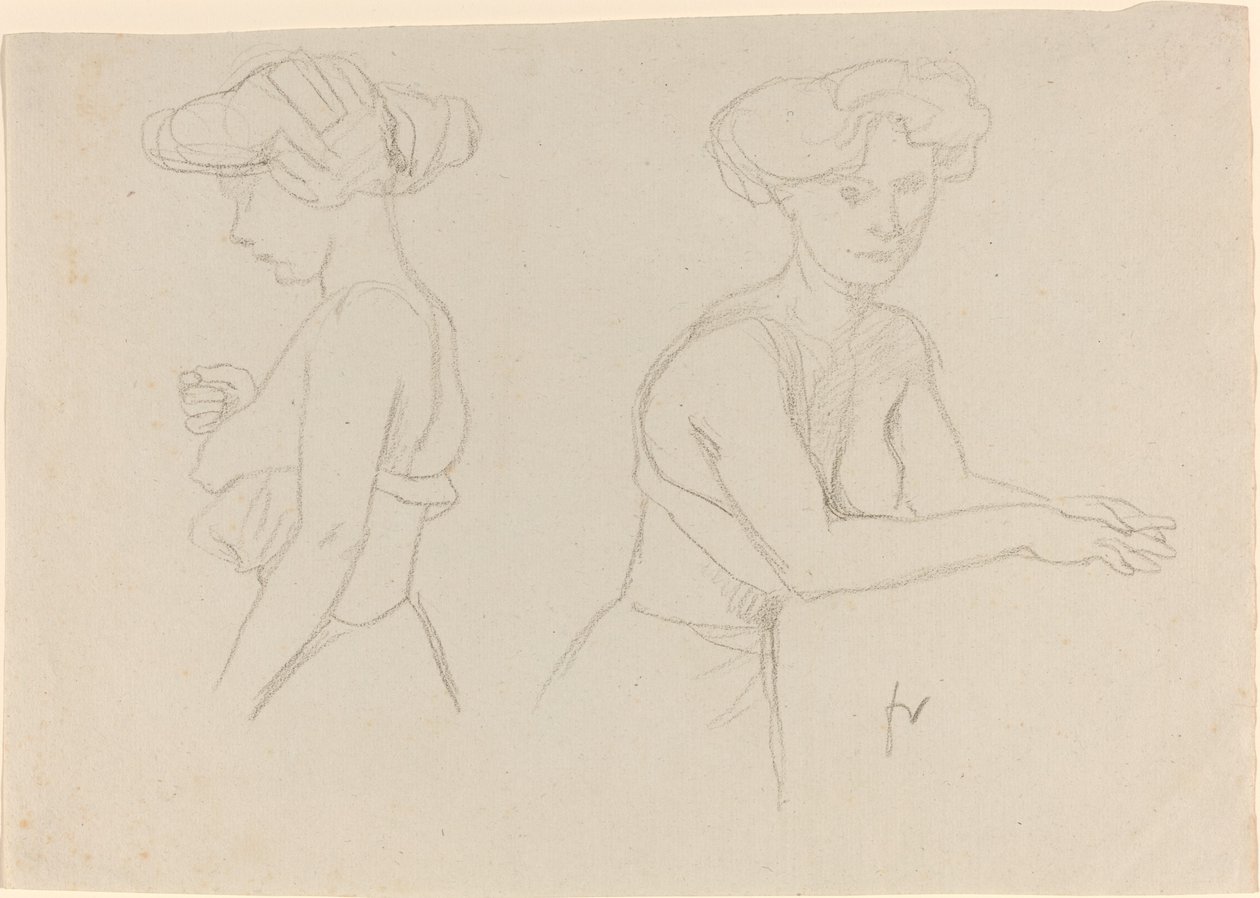 Dos estudios de una mujer vistiéndose, 1890s de Félix Vallotton