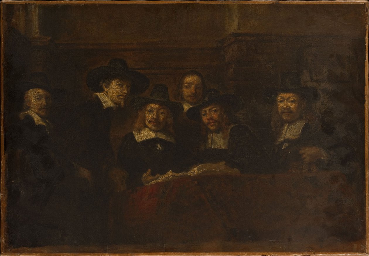 Les syndics des drapiers, copia de Rembrandt, hacia 1853 (óleo sobre lienzo) de Félix Ziem
