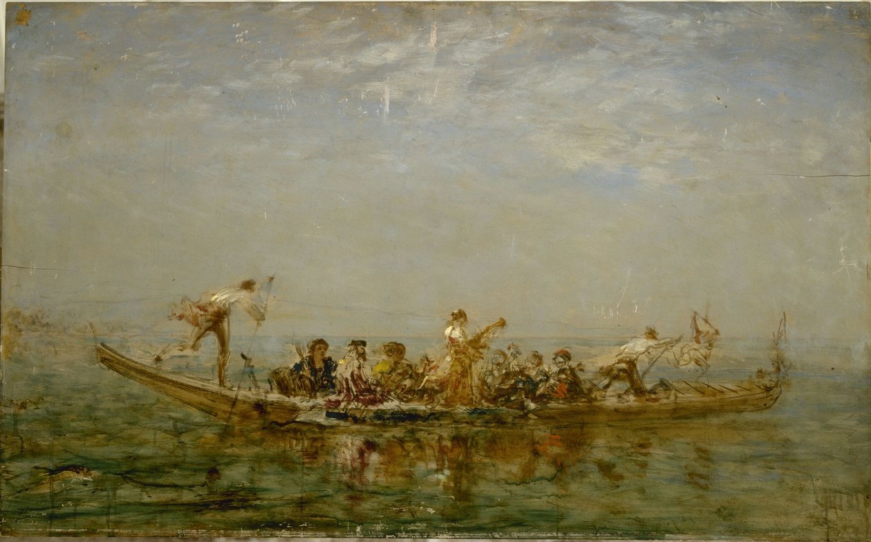 La caïque, entre 1880 y 1890 (óleo sobre madera) de Félix Ziem