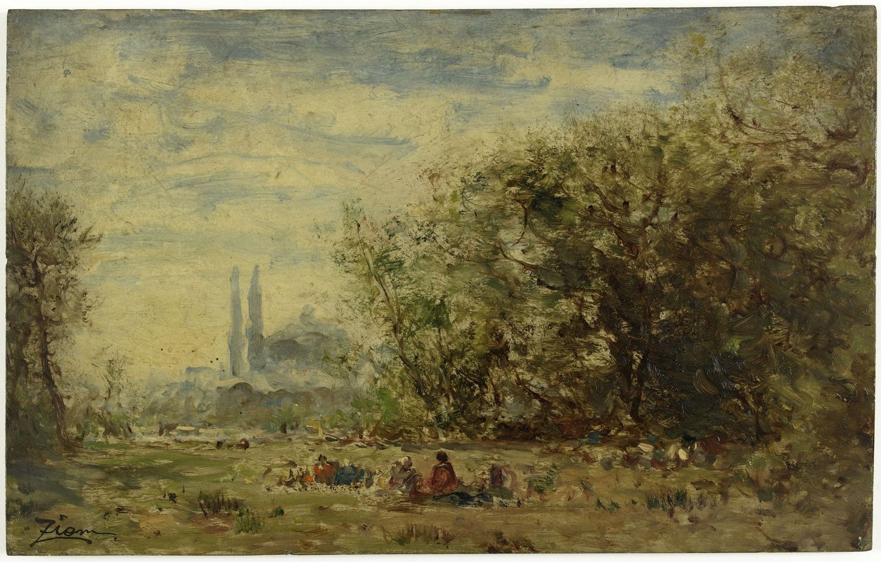 Las aguas dulces de Asia, cerca de Constantinopla, entre 1880 y 1890 (óleo sobre madera) de Félix Ziem