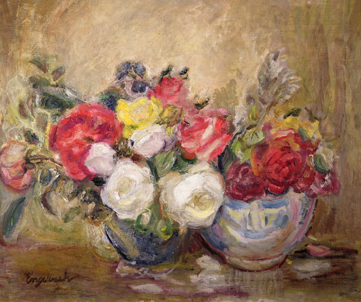 Rosas en dos cuencos de Florence Ebgelbach