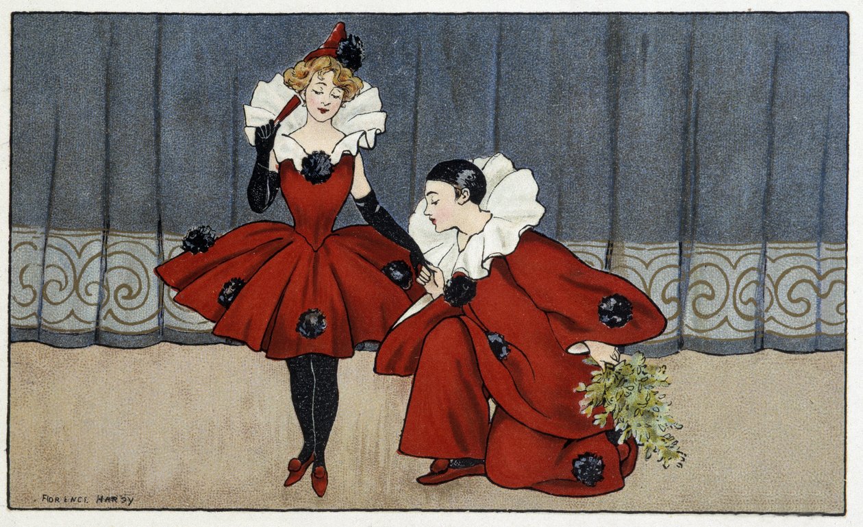 Pierrot y Colombina - dib. por Florence Hardy, principios del siglo XX de Florence Hardy