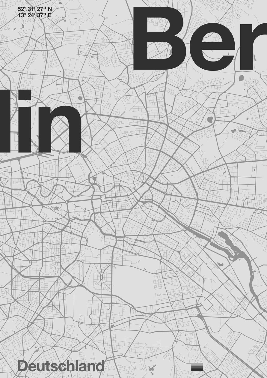 Mapa minimalista de Berlín de Florent Bodart