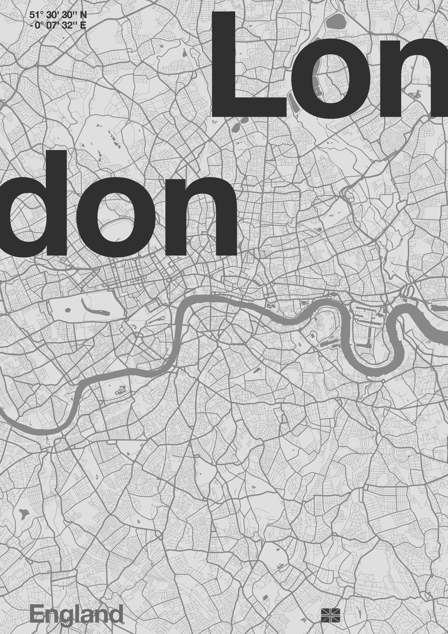 Mapa minimalista de Londres de Florent Bodart
