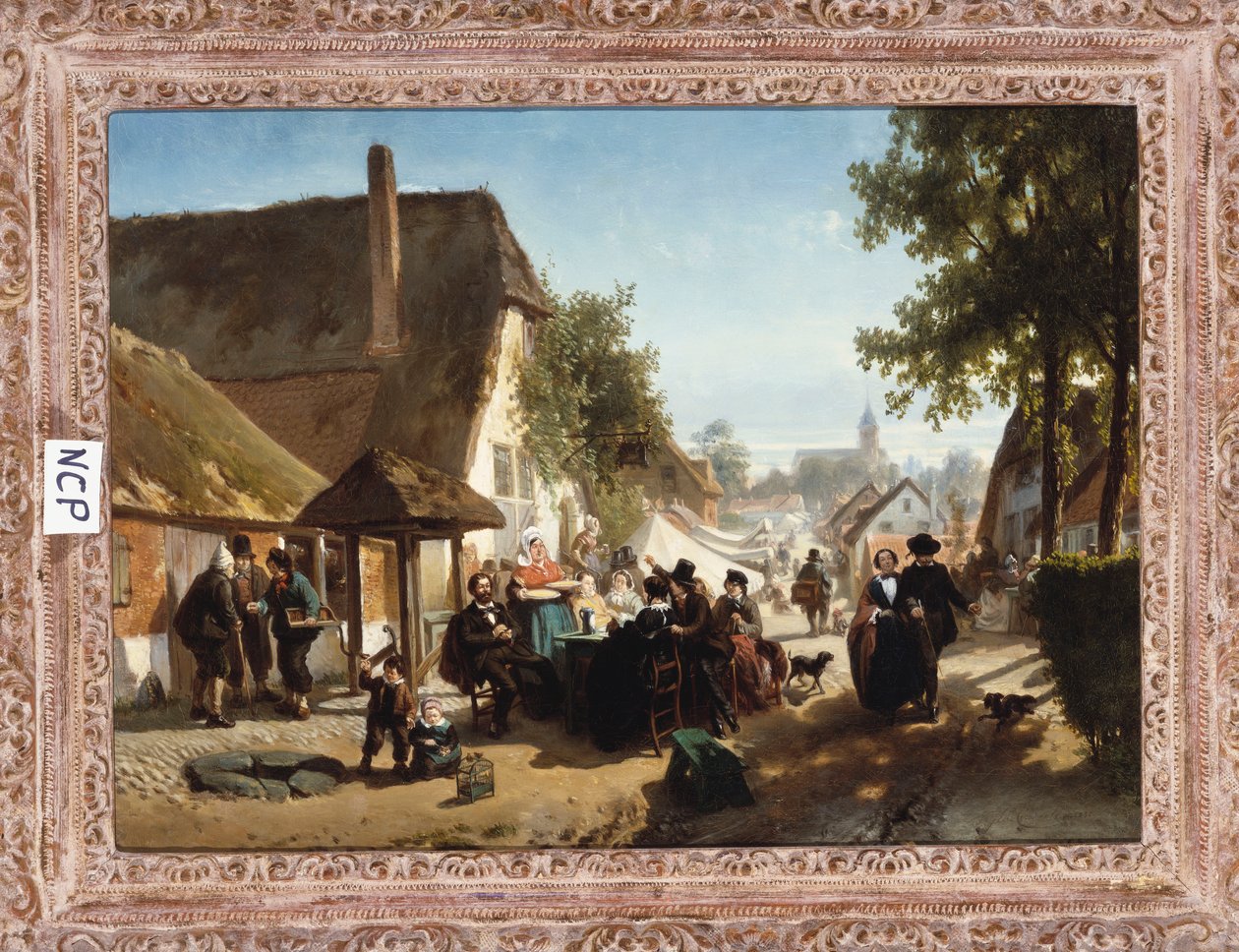 Almuerzo en la posada, 1886 de Florent Nicolas Crabeels