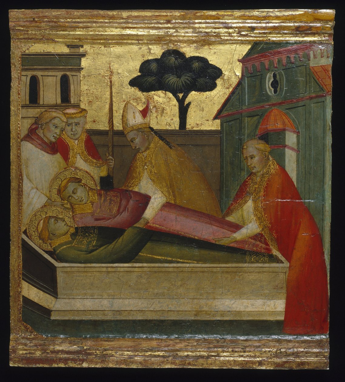 San Lorenzo enterrado en la tumba de San Esteban de Florentine Lorenzo di Niccolò