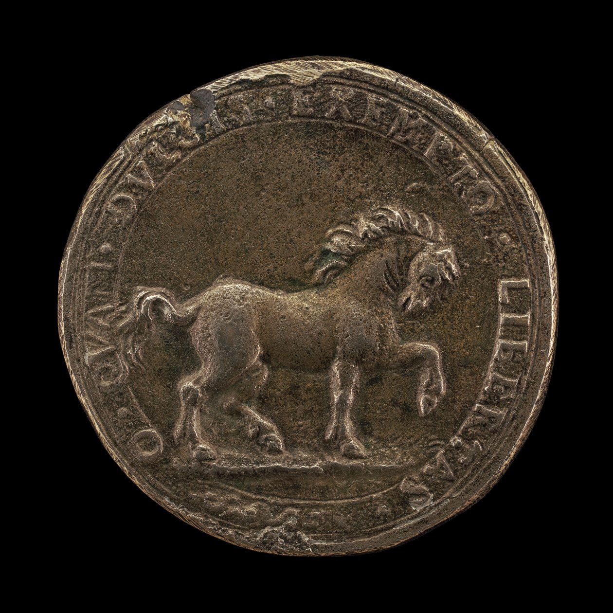 Caballo pateando la tierra, c.1545 (plata no esterlina) (reverso de 6240388) de Florentine School