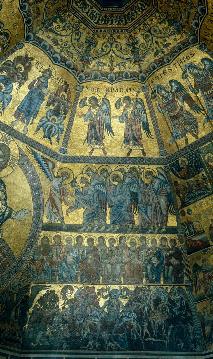 Mosaico en el techo abovedado del Baptisterio de San Juan, Florencia de Florentine School