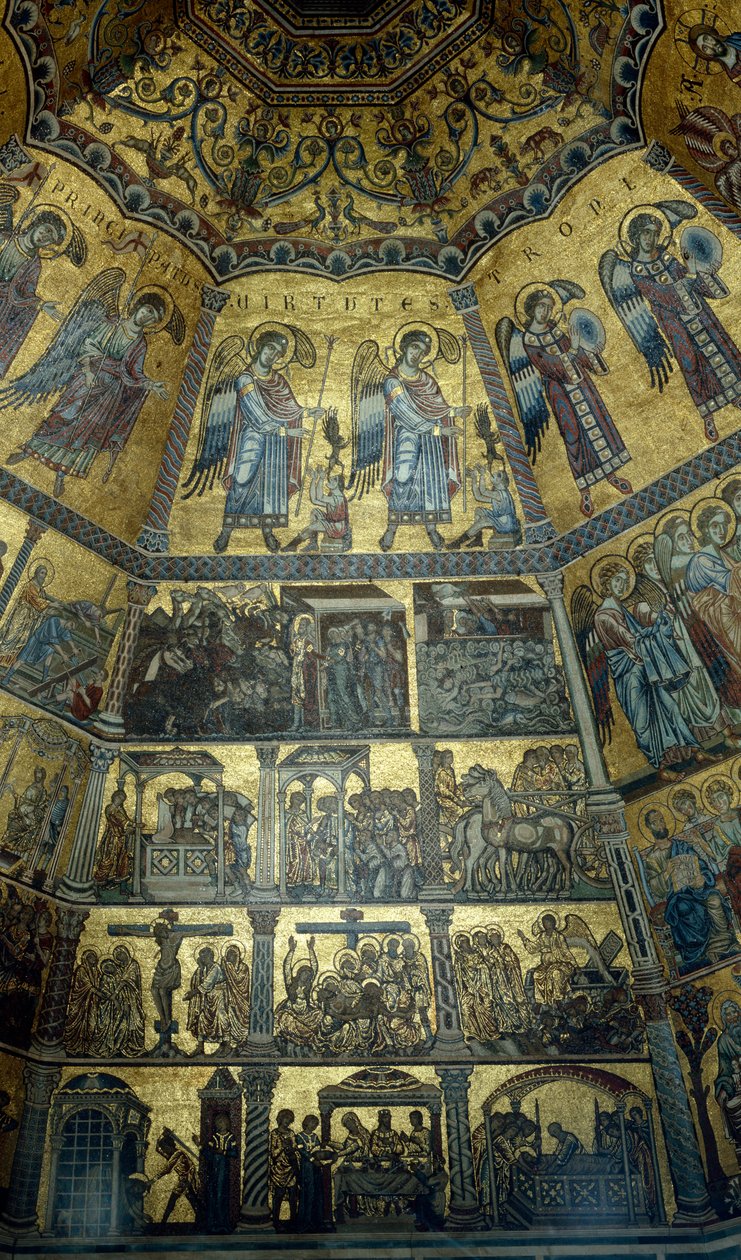 Mosaico en el techo abovedado del Baptisterio de San Juan, Florencia de Florentine School