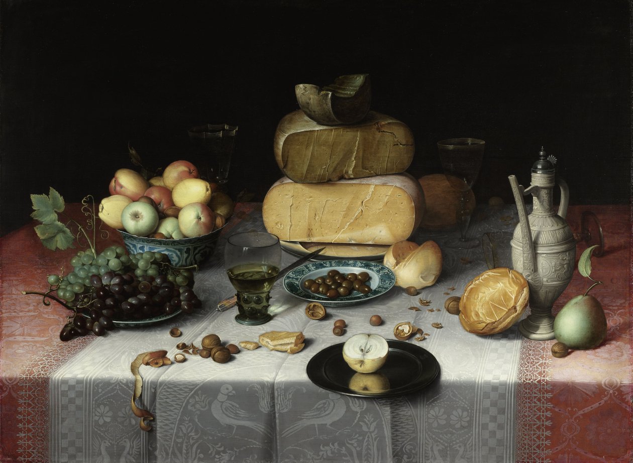 Naturaleza muerta con queso, c.1615 de Floris Claesz. van Dyck