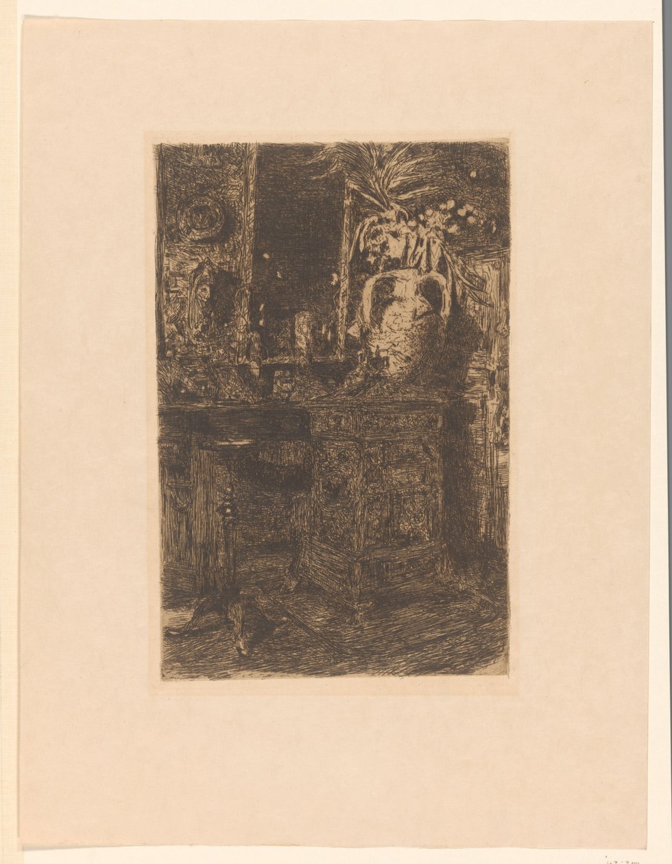 Interior del estudio con estufa, chimenea y florero
Atelier (título original) de Floris Verster