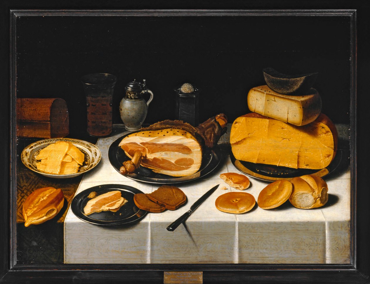 Bodegón con jamón ... de Floris van Schooten