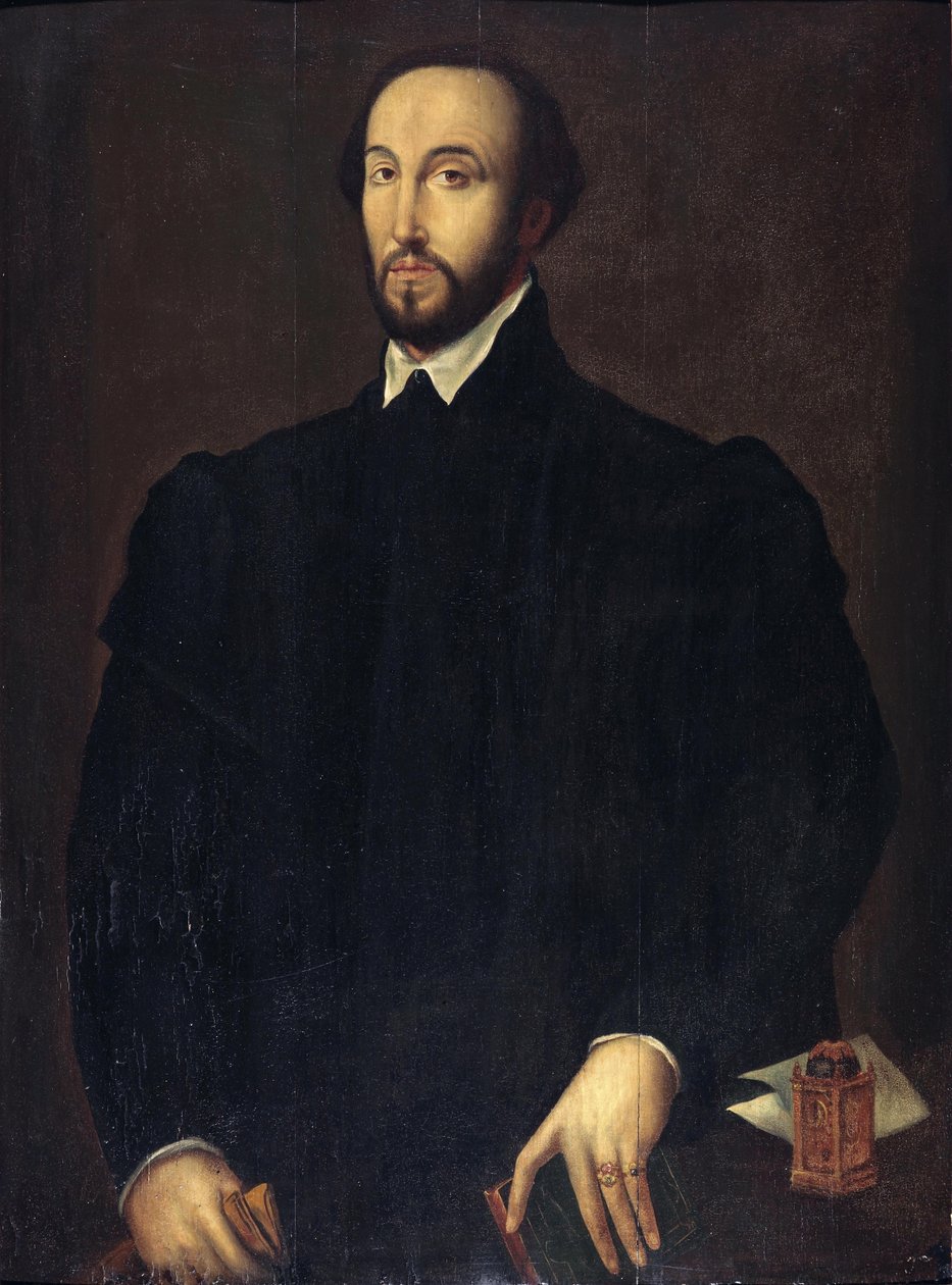 Retrato de Antoine Perrenot de Granvelle (1517-1586), cardenal y ministro en los Países Bajos españoles de Follower of Antonis Mor