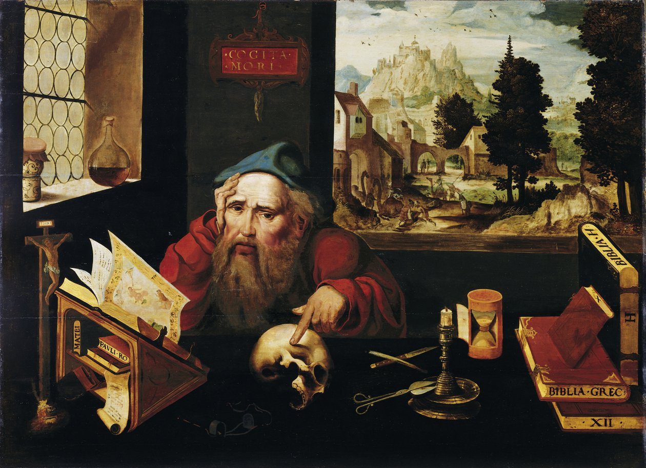 San Jerónimo en su celda de Follower of Joos van Cleve