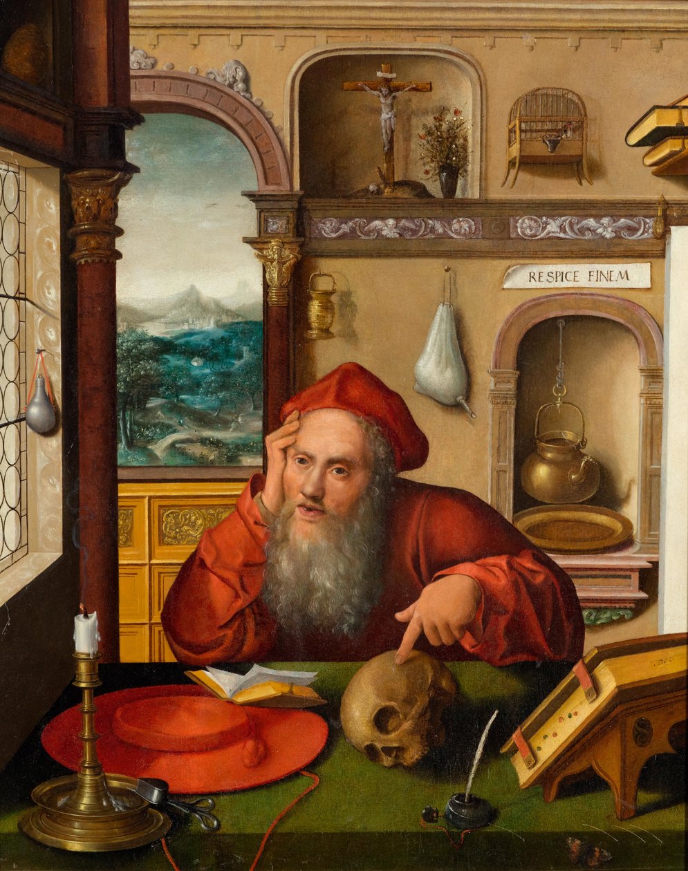 San Jerónimo en su estudio de Follower of Joos van Cleve