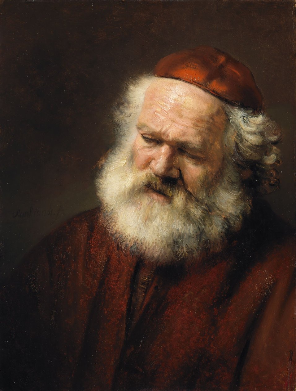 Cabeza de un anciano de Follower of Rembrandt