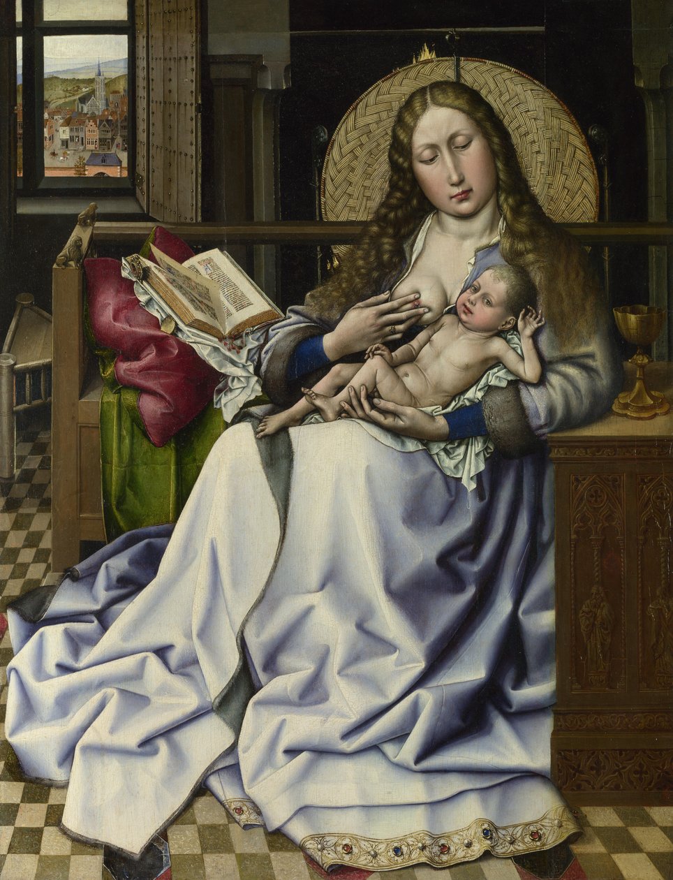 La Virgen y el Niño ante una pantalla de fuego de Robert Campin