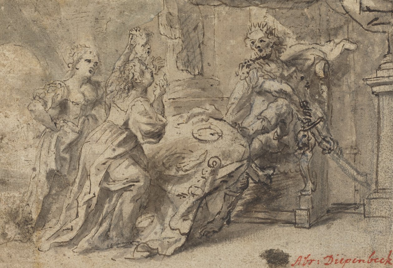 Filomela, Procne y el rey tracio Tereo de Follower of Abraham van Diepenbeeck