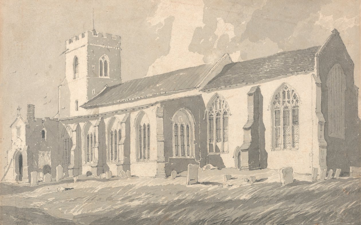 Lado sur de la iglesia de Catfield, Norfolk de Follower of John Sell Cotman
