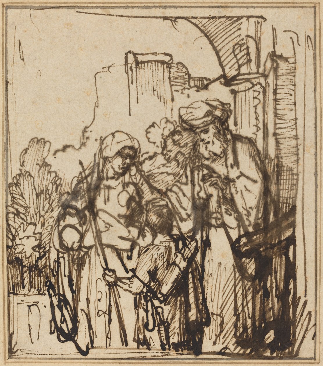 El Despido de Agar de Follower of Rembrandt van Rijn