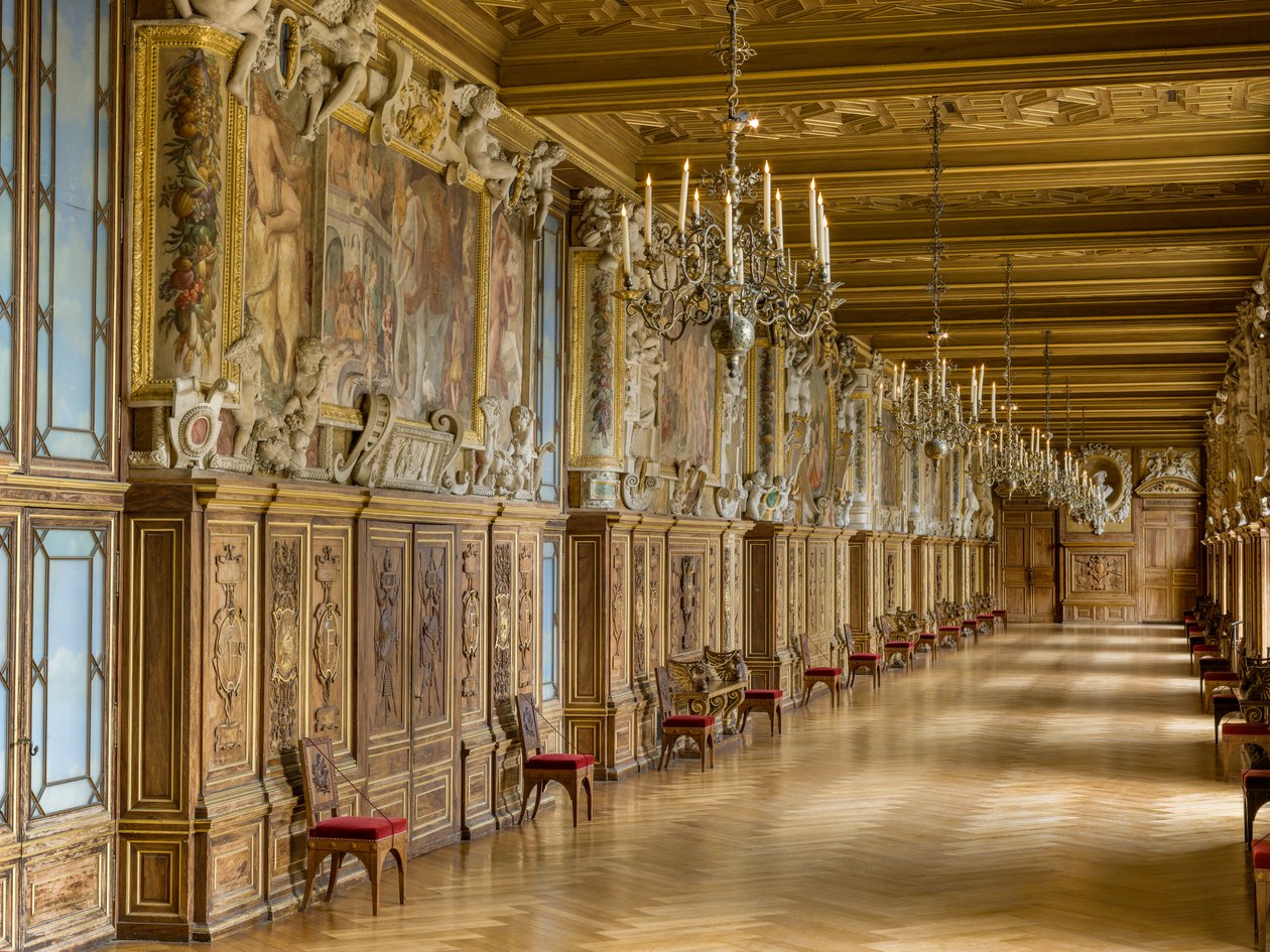 Vista general de la galería Francois 1er (foto) de Fontainebleau School