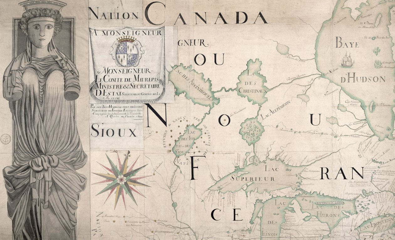 Mapa de Nueva Francia (Canadá) 1699 de Fonville