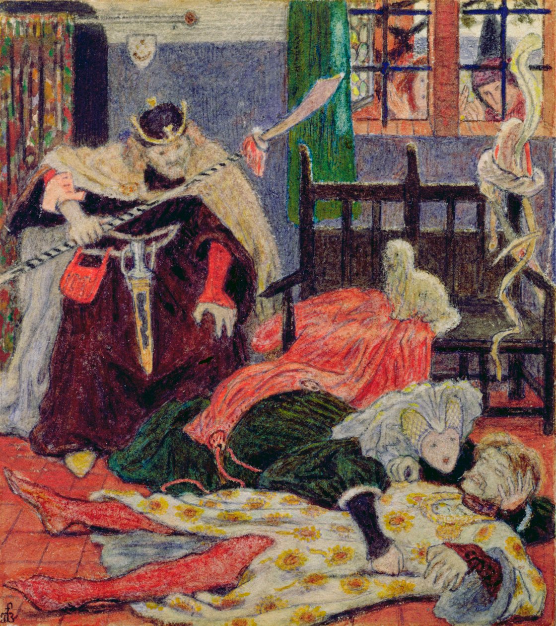 Muerte de Sir Tristram, 1863 de Ford Madox Brown