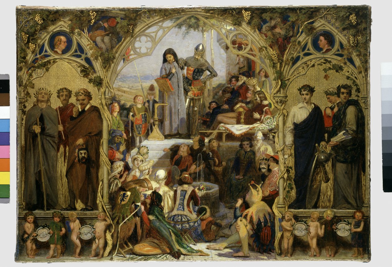 Las semillas y frutos de la poesía inglesa, 1845 de Ford Madox Brown