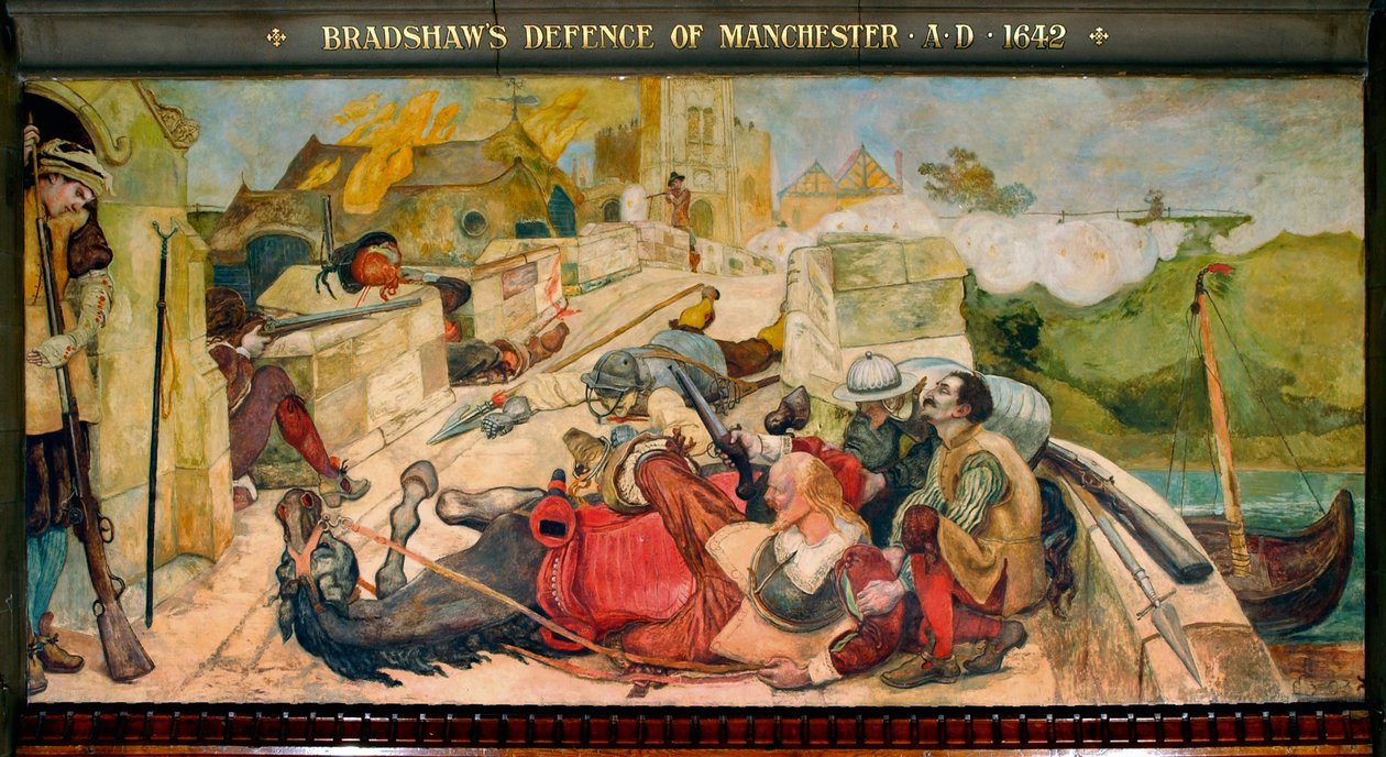 Defensa de Manchester de Bradshaw AD 1642 de Ford Madox Brown